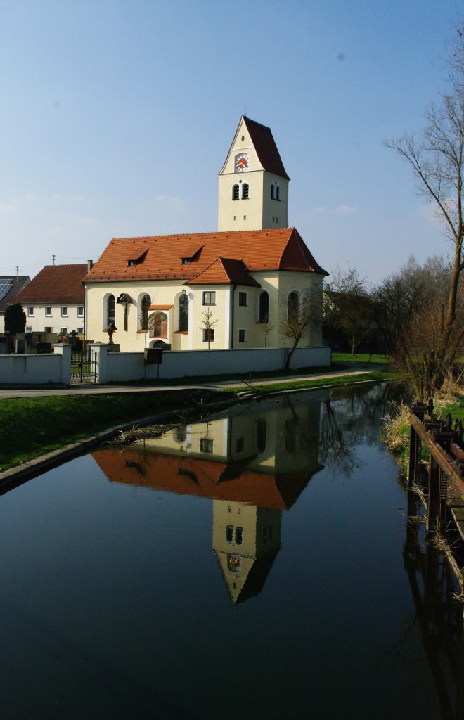 Kadeltshofen,St. Michael Kirche,erbaut um 1747, Landkreis Neu-Ulm (29.03.2011)