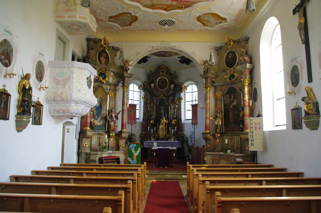 Kadeltshofen,St. Michael Kirche,erbaut um 1747, Landkreis Neu-Ulm (29.03.2011)