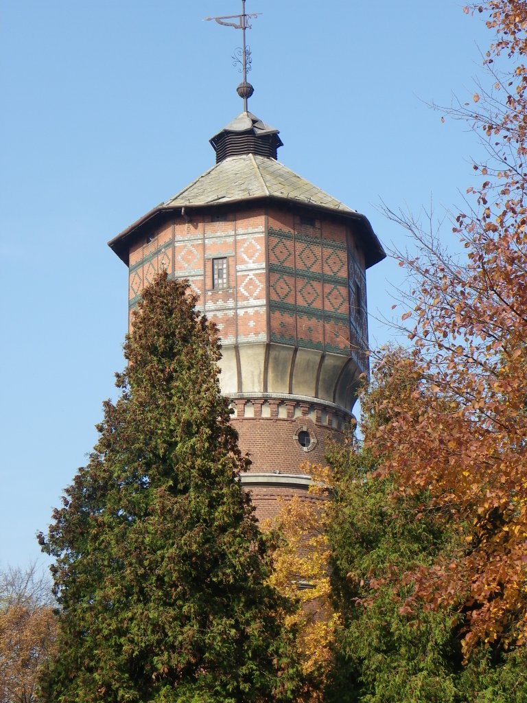 Kandrzin-Cosel/Kedzierzyn-Kozle: Wasserturm in der Innenstadt von Cosel (Kozle). Aufnahme vom Herbst 2012