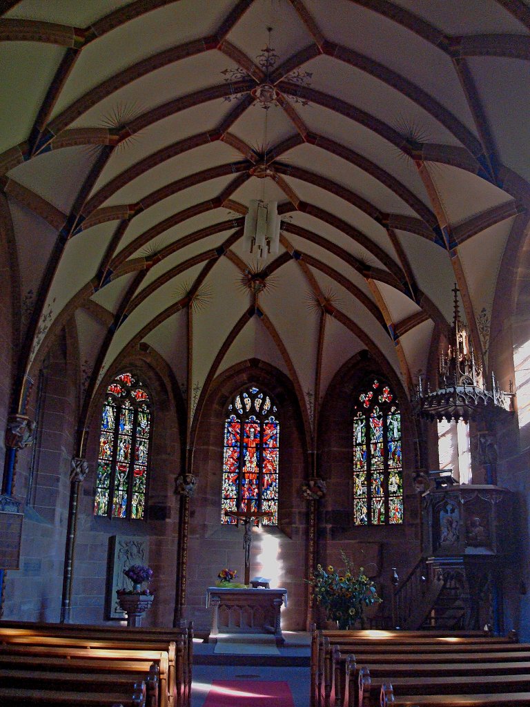 Kloster Hirsau, der Innenraum der Marienkapelle, gebaut 1508-16, Okt.2010, Okt.2010 