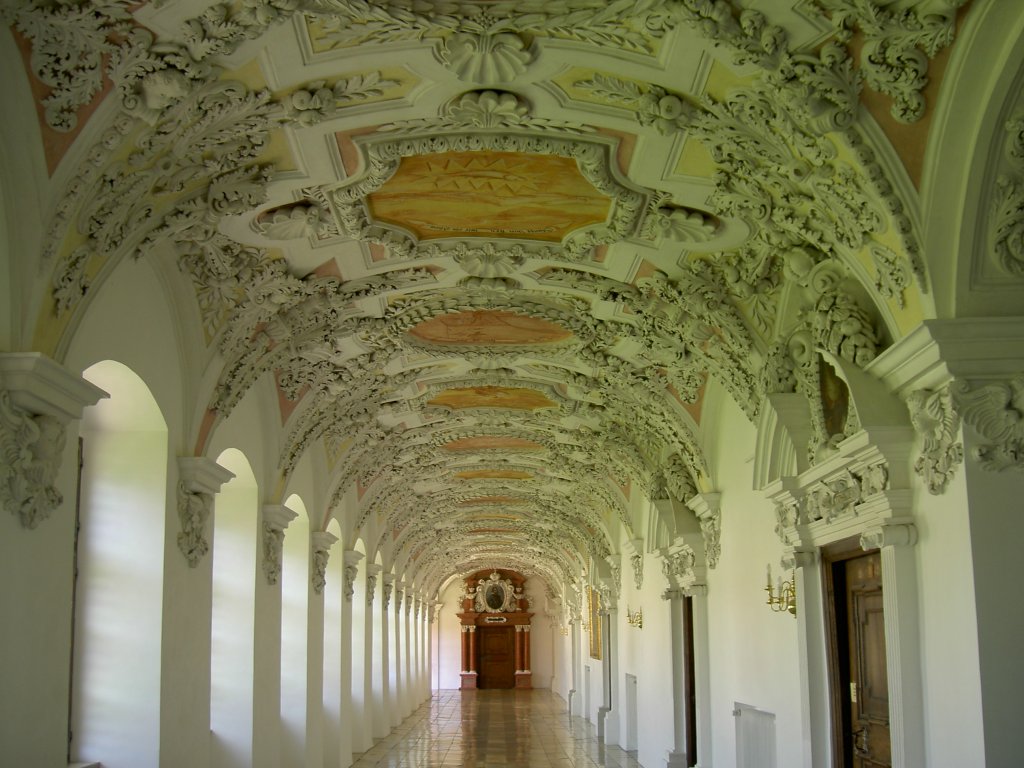 Kloster Wessobrunn, Stuckdecke im Gstetrakt (20.05.2007)