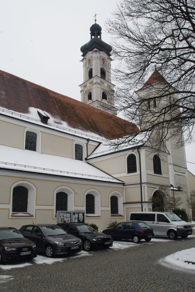 Klosterkirche Geisenfeld, erbaut ab 1701 durch btissin Maria Ccilia Wei, Kreis 
Pfaffenhofen (17.02.2012)