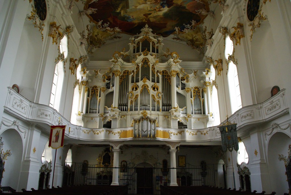 Klosterkirche Roggenburg, Orgel von Georg Friedrich Schmahl, 
Landkreis Neu-Ulm (05.04.2011)