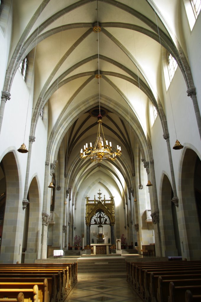 Klosterkirche St. Ottilien, Hauptschiff im neugotischen Stil, Kreis Landsberg 
(23.04.2011)