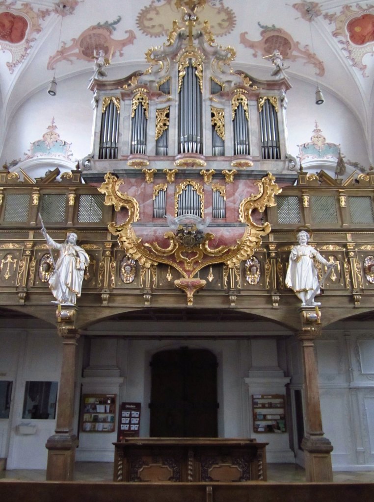 Klosterlechfeld, Orgelempore und Mnchchor der Wallfahrtskirche Maria Hilf (02.03.2012)