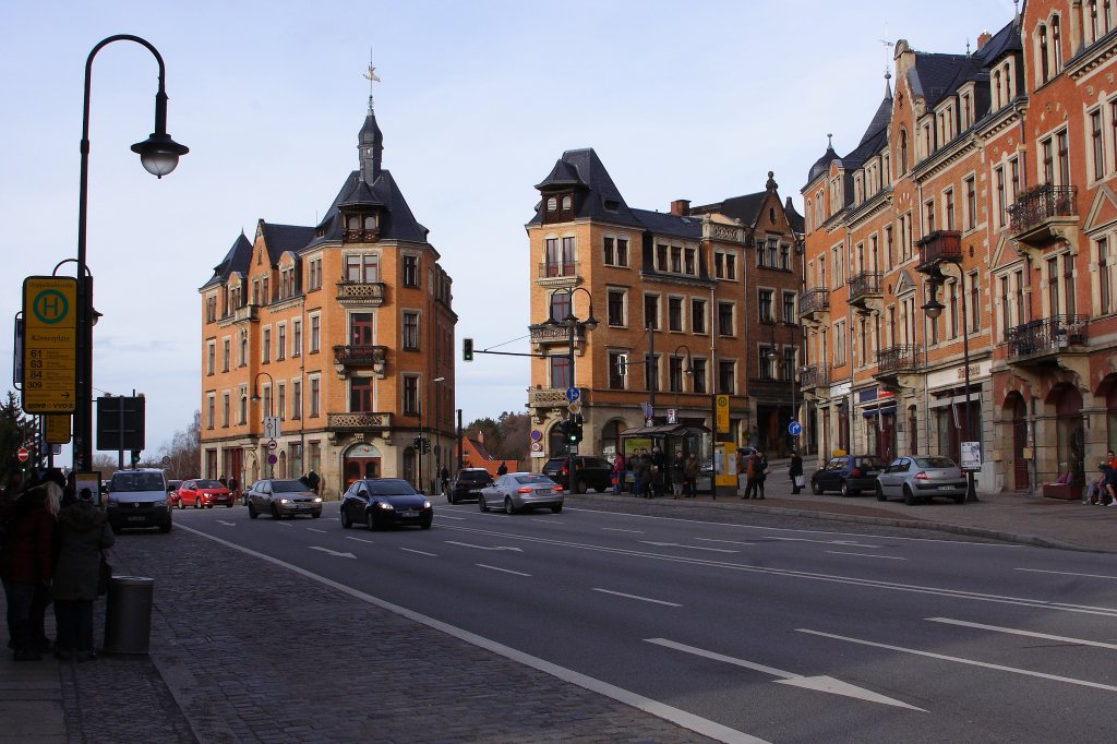 Krnerplatz in Dresden-Loschwitz, aufgenommen am Mittag des 31.12.2012.