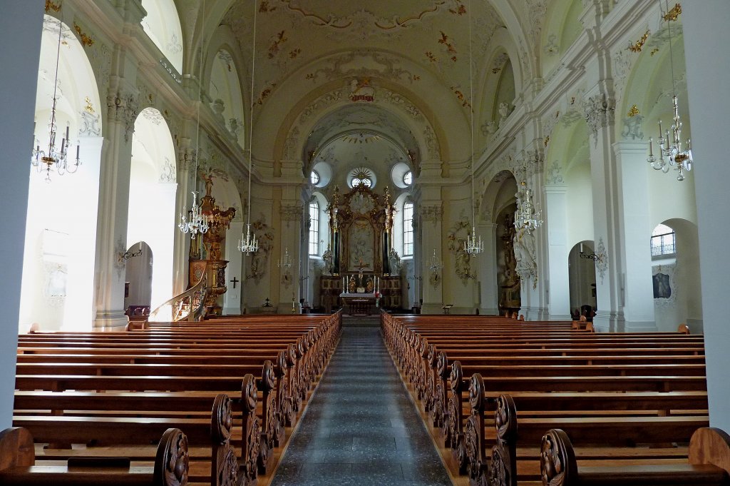 Kollnau, der Innenraum der 1910 eingeweihten Kirche St.Joseph, Aug.2011