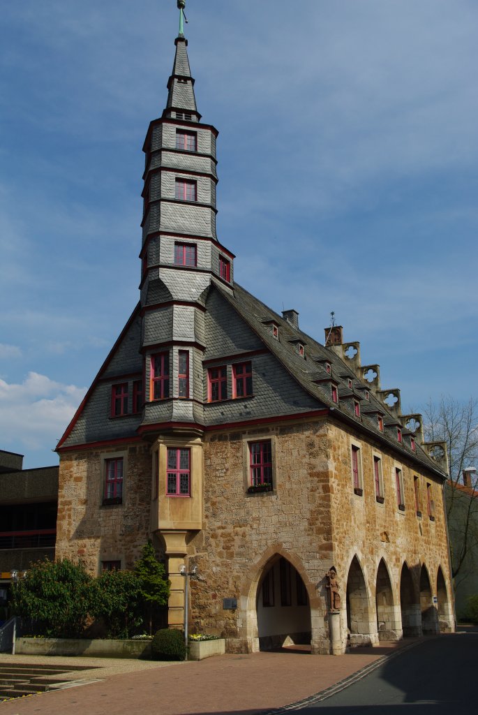 Korbach, altes Rathaus an der Grenze zwischen Altstadt und Neustadt (12.04.2009)