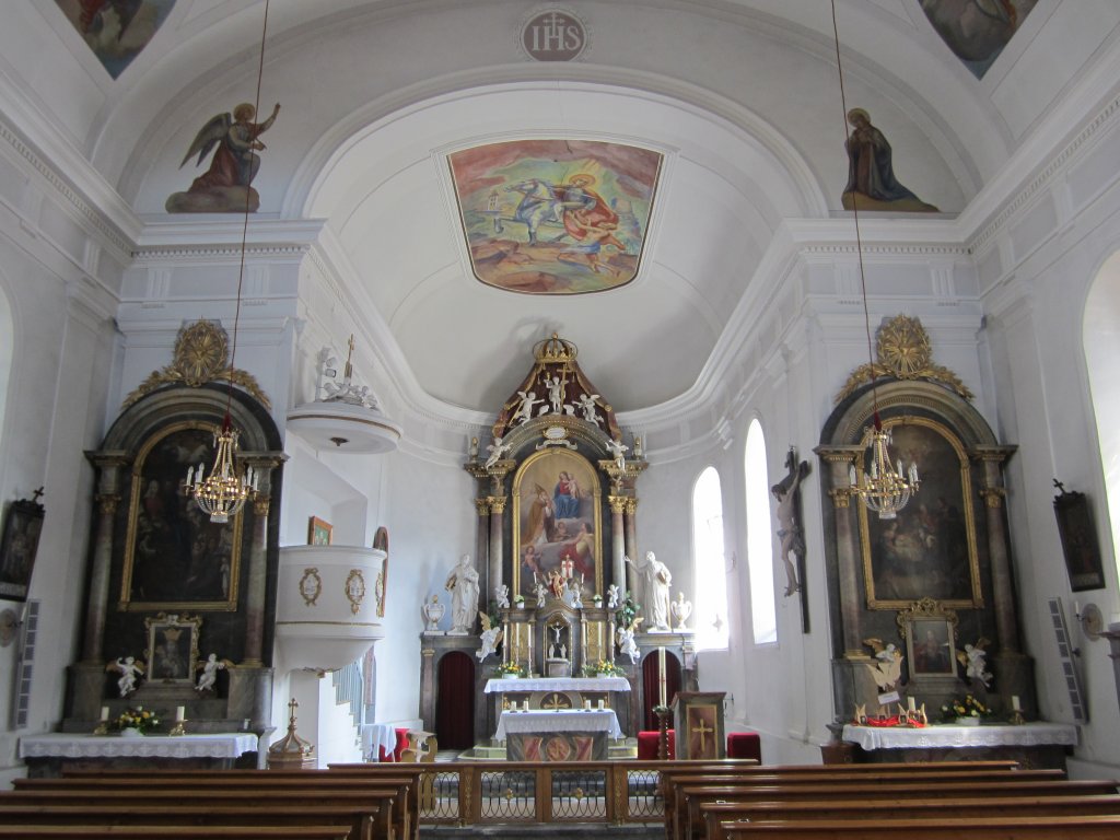 Ladis, Altre der St. Martin Kirche, Altarbilder von Josef Arnold und Kaspar Jele (28.04.2013)