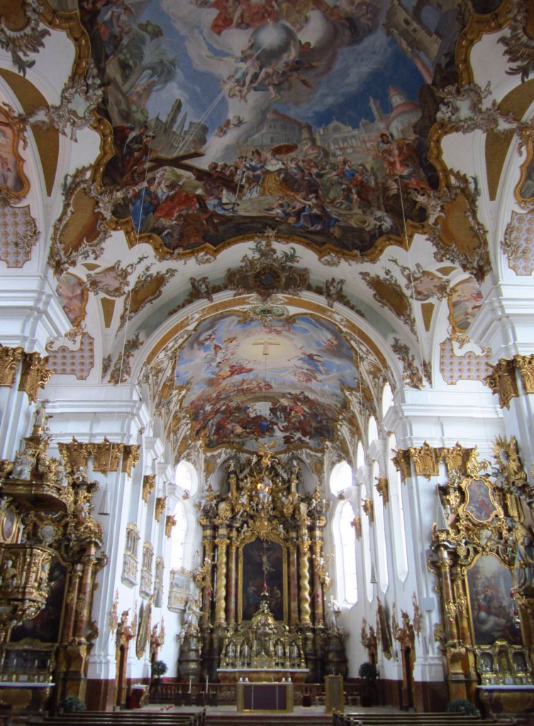 Landsberg, Hl. Kreuz Kirche, Deckengemlde von Felix Anton Scheffler (02.03.2012)