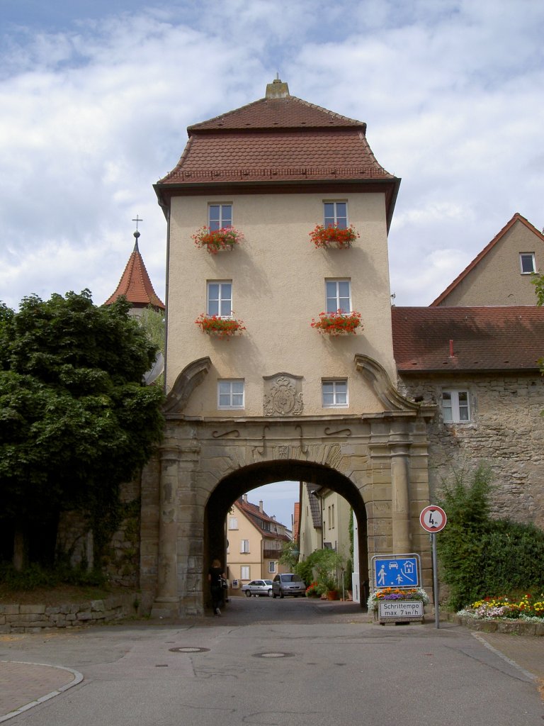 Lauffen, Heilbronner Tor, erbaut im 13. Jahrhundert, Kreis Heilbronn (10.08.2008)
