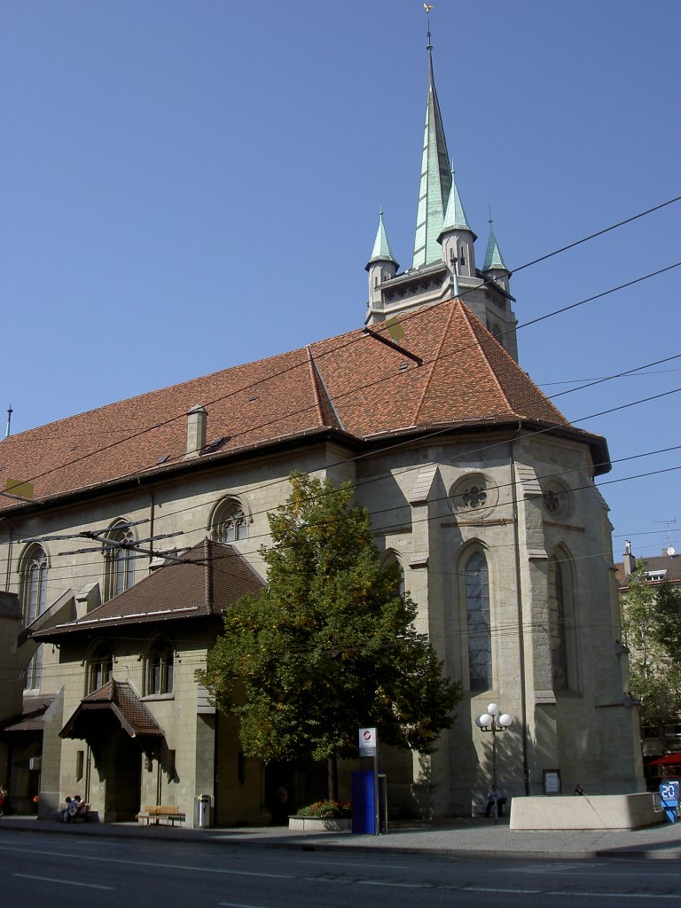 Lausanne, Klosterkirche St. Francois, erbaut 1270, Westfassade von 1860 (08.09.2012)