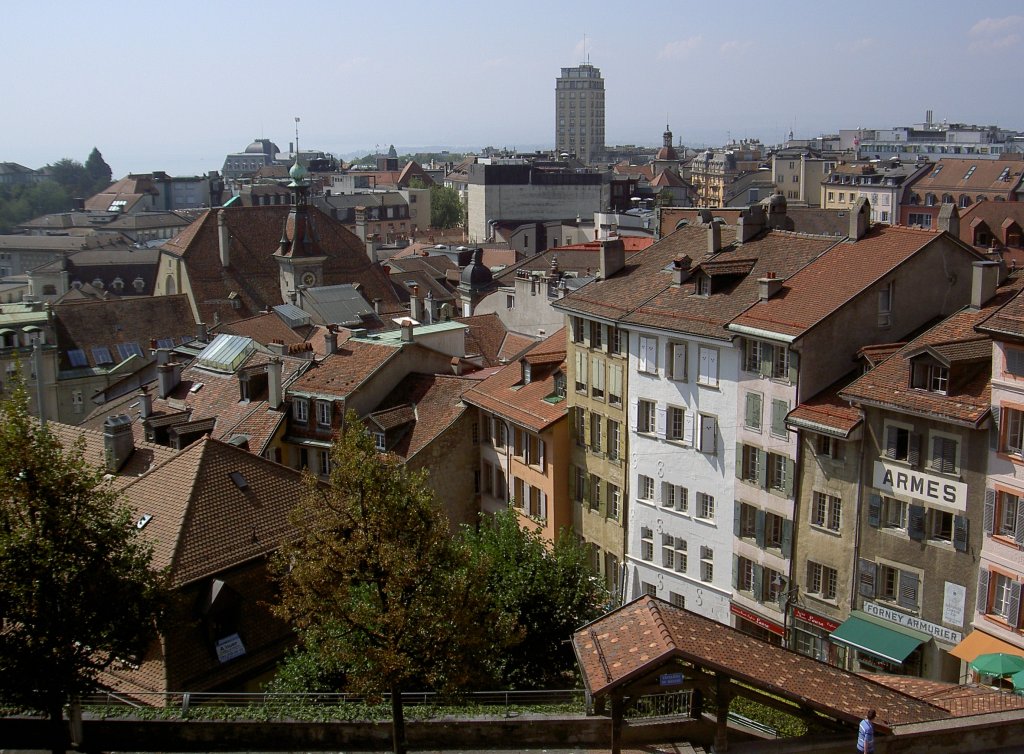 Lausanne, Quartier de la Palud mit Rathaus, Marktquartier der Stadt (08.09.2012)