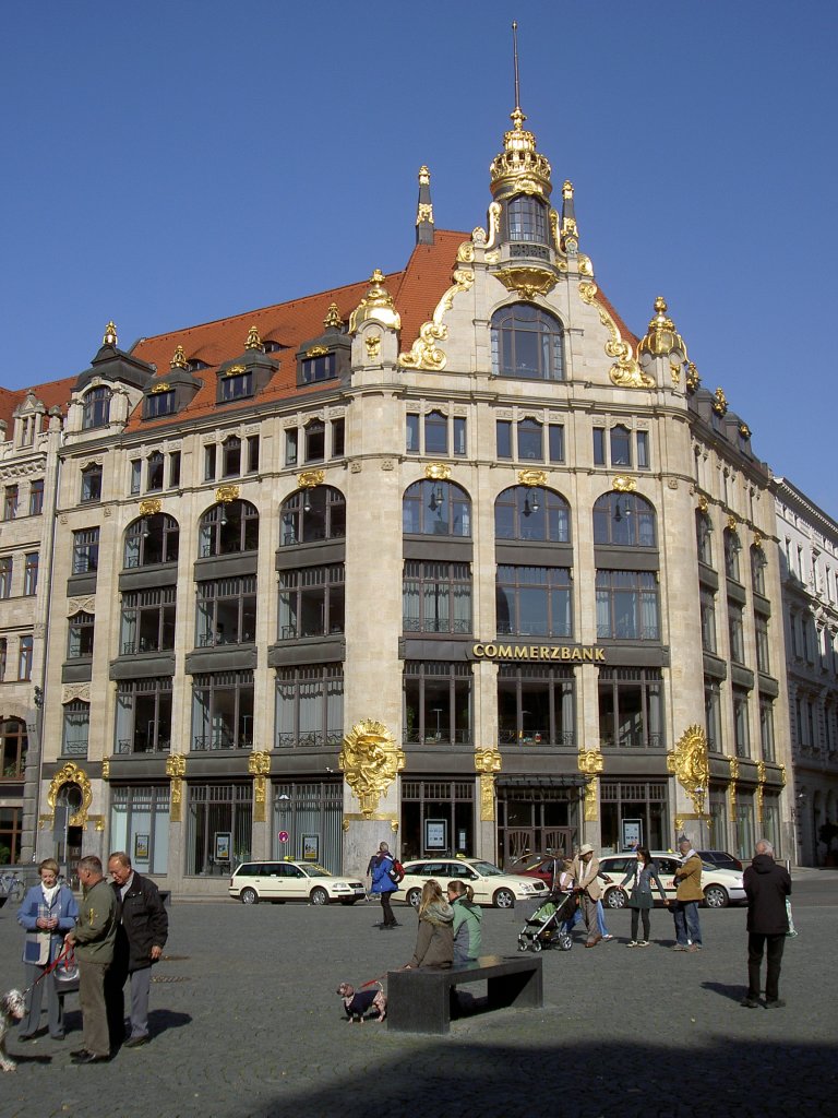 Leipzig, Jugendstilbau der Commerzbank, erbaut von 1903 bis 1905 anstelle des alten 
Amtshaus (22.09.2012)