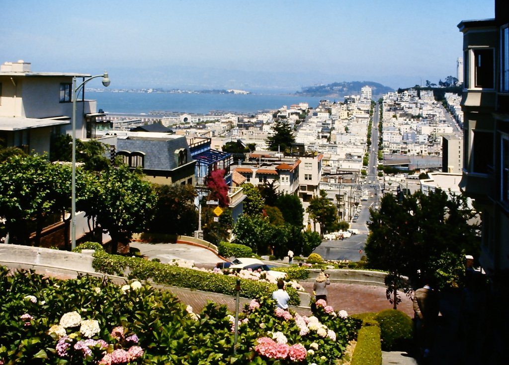 Lombard Street San Francisco am 18. Juni 1987.