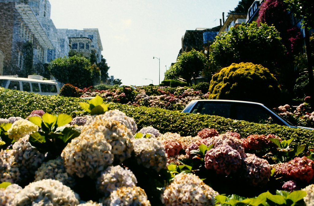 Lombard Street San Francisco am 18. Juni 1987.