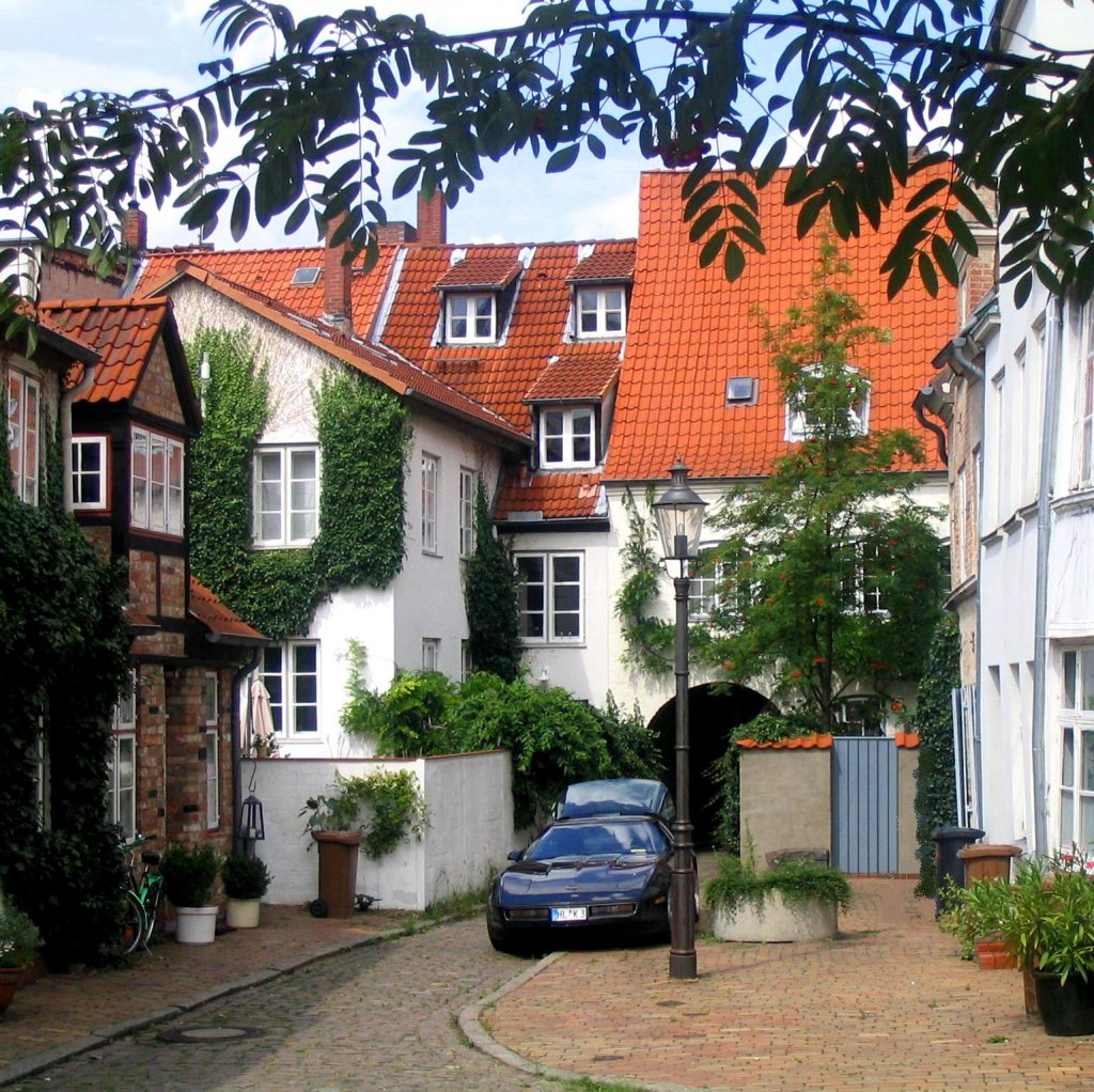Lbeck, Engelswisch Thorweg ist ein kleiner Hof im Englandfahrer-Viertel der Hansestadt Lbeck... Aufgenommen am 31.7.2005