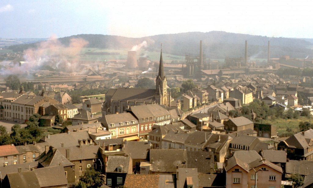 Luxemburg, Htte Rodange. Scan eines Dias aus dem Jahr 1975.