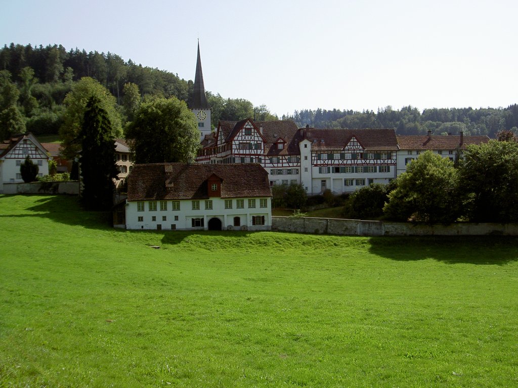 Magdenau, Zisterzienserinnenkloster, gegrndet 1244, Kloster neuerbaut um 1600, 
Klosterkirche erbaut 1953 von Karl Higi, Kanton Sankt Gallen (21.08.2011)