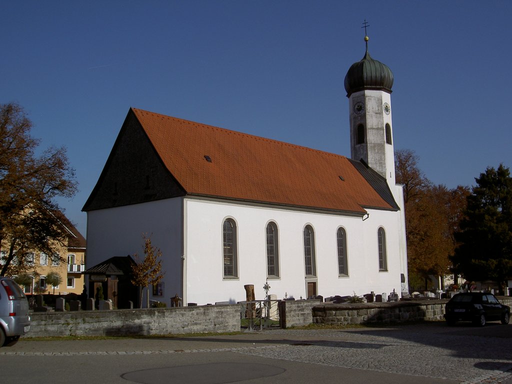 Maierhfen, St. Gebhard Kirche, erbaut von 1810 bis 1811, Landkreis Lindau 
(30.10.2011)
