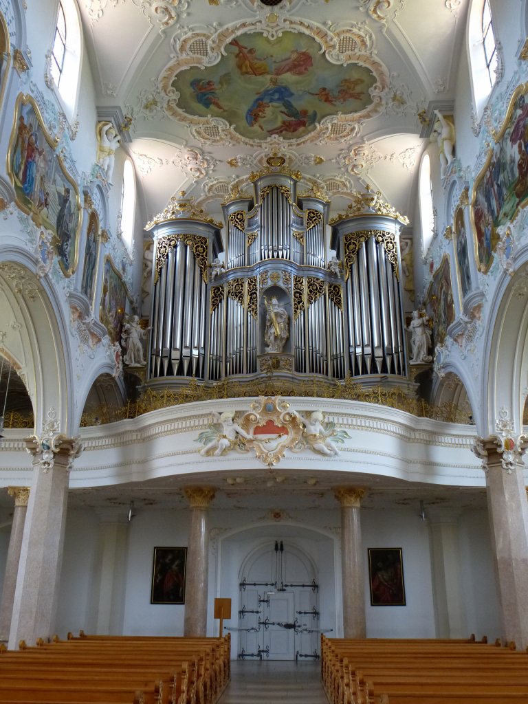 Mariastein, Blick zur Orgelempore, Juli 2013