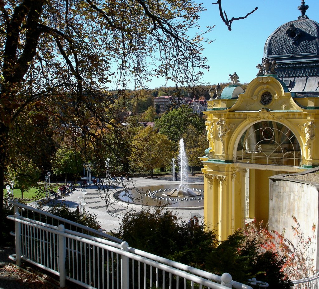 Marienbad, Blick zur  Singenden Fontne , Okt.2006