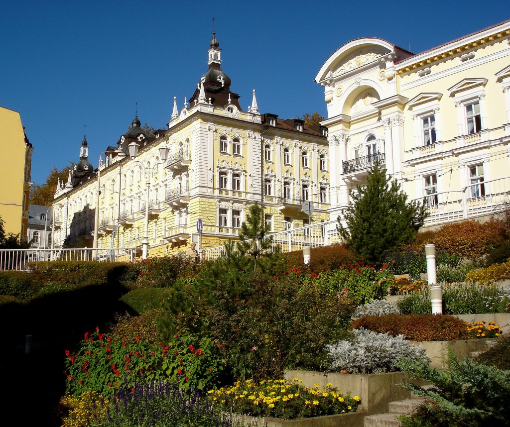 Marienbad (Marianske Lazne), die Bauten im Kurviertel stammen vom Ende des 19.Jahrhunderts als Marienbad zu sterreich-Ungarn gehrte, Okt.2006