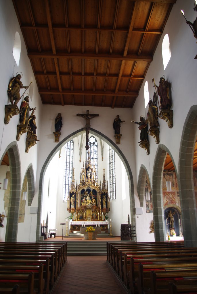 Markdorf, St. Nikolaus Kirche, Neugotischer Hochaltar von 1871 (11.09.2011)