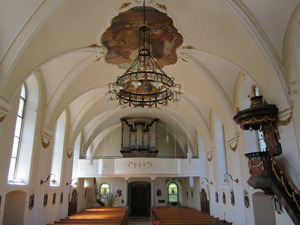 Meierskappel, Orgelempore der Pfarrkirche zu unserer lieben Frau (11.08.2012)