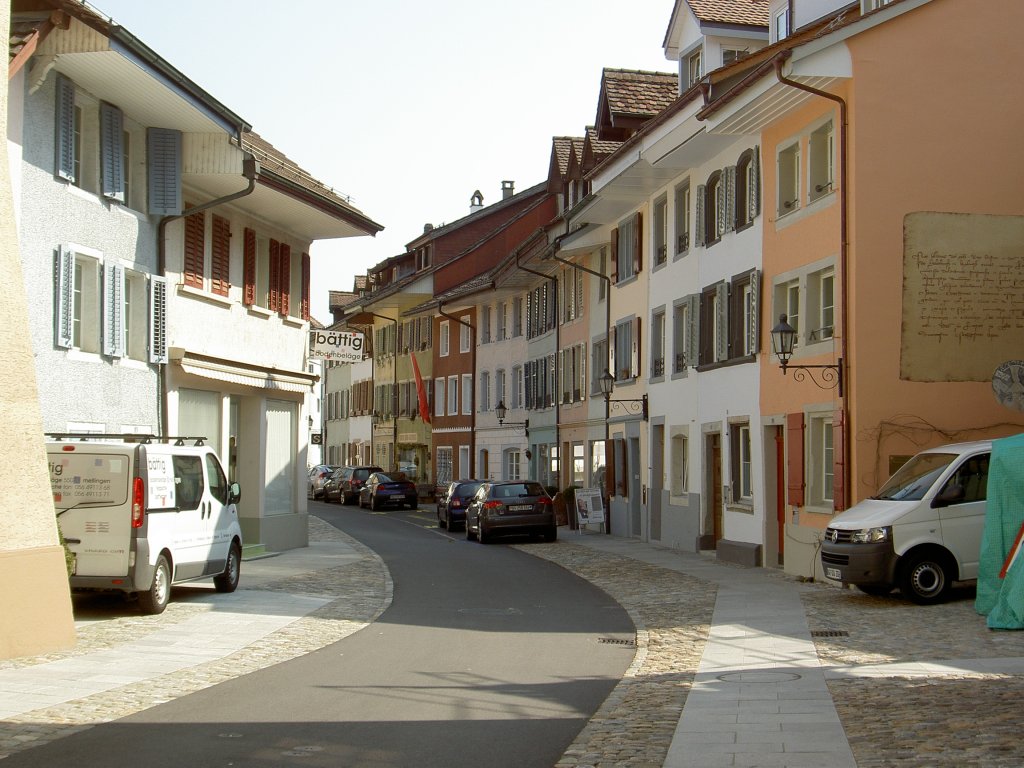 Mellingen, Huser in der kleinen Kirchgasse, Kanton Aargau (25.03.2012)