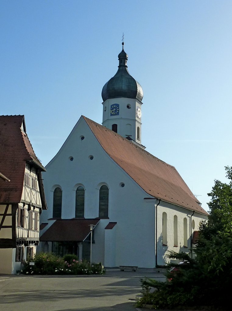Mengen, Blick zur Liebfrauenkirche, Aug.2012