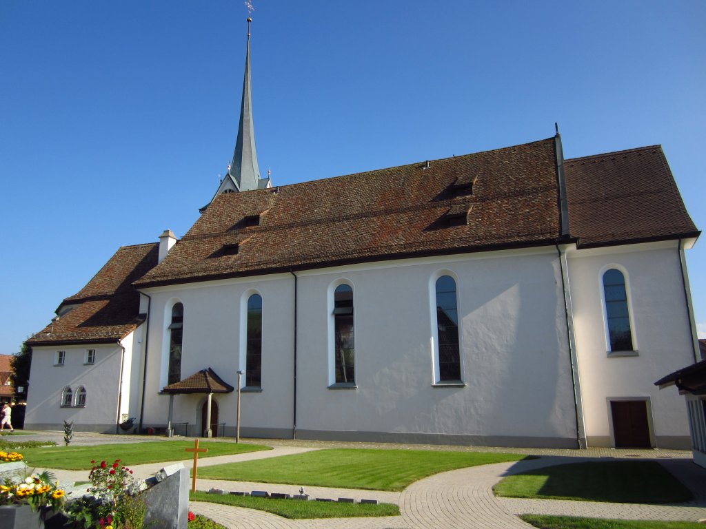 Menzingen, St. Johannes der Tufer Kirche, erbaut von 1624 bis 1625 (11.08.2012)