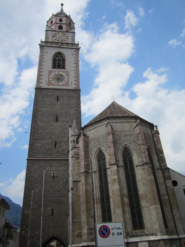 Meran, Pfarrkirche St. Nikolaus, erbaut ab 1239 (04.08.2012)