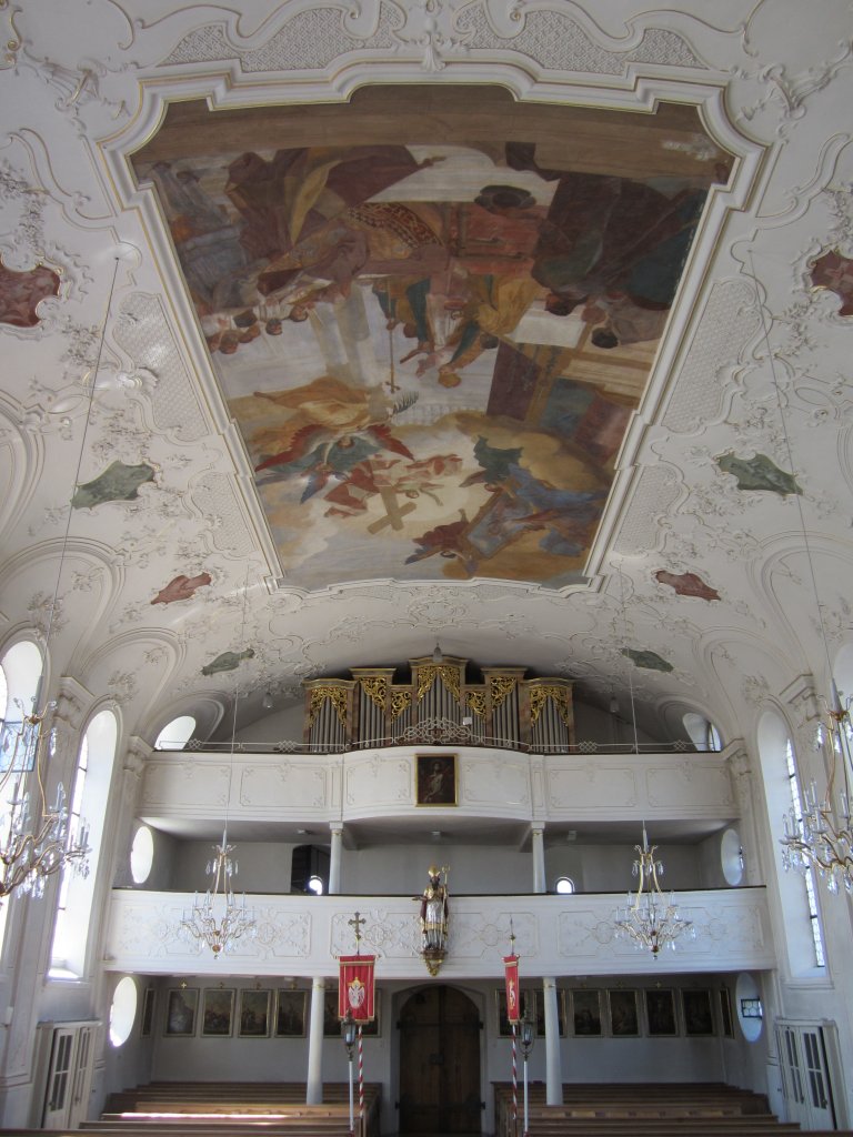 Merching, Orgelempore und Deckenfresken der St. Martin Kirche (12.08.2012)