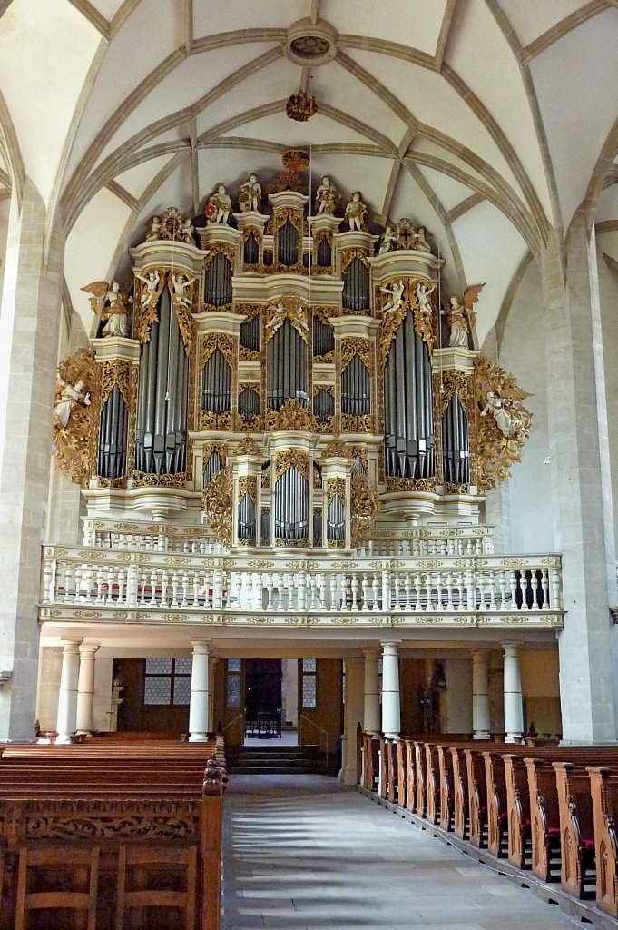 Merseburg, die Ladegast-Orgel von 1855 und 1866, das Prospekt stammt von 1700, eine der grten romantischen Orgeln in Deutschland, Mai 2012