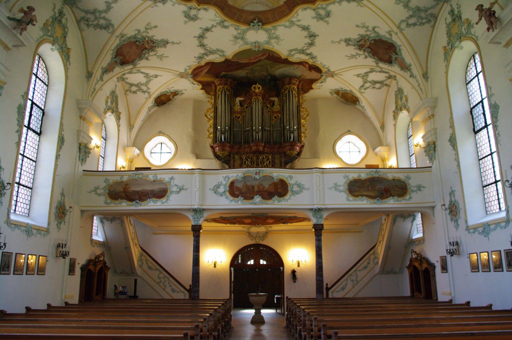 Mettau, Kath. St. Remigius Kirche, Orgelempore, Kanton Aargau (19.04.2011)