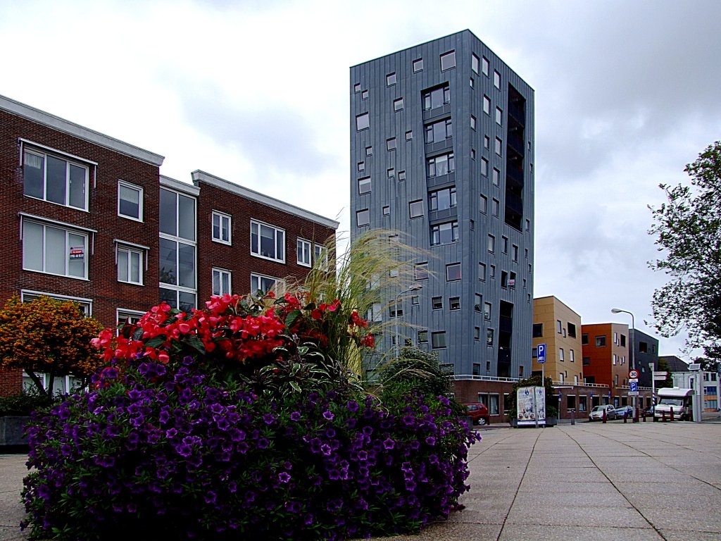 Modernes architektonisches Wohnviertel, in der alten Stadt Vlissingen; 110830