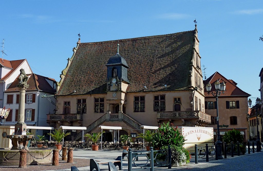 Molsheim, die  Metzig , das Haus der Metzgerinnung, ein Renaissancebau aus dem 16.Jahrhundert, Okt.2012