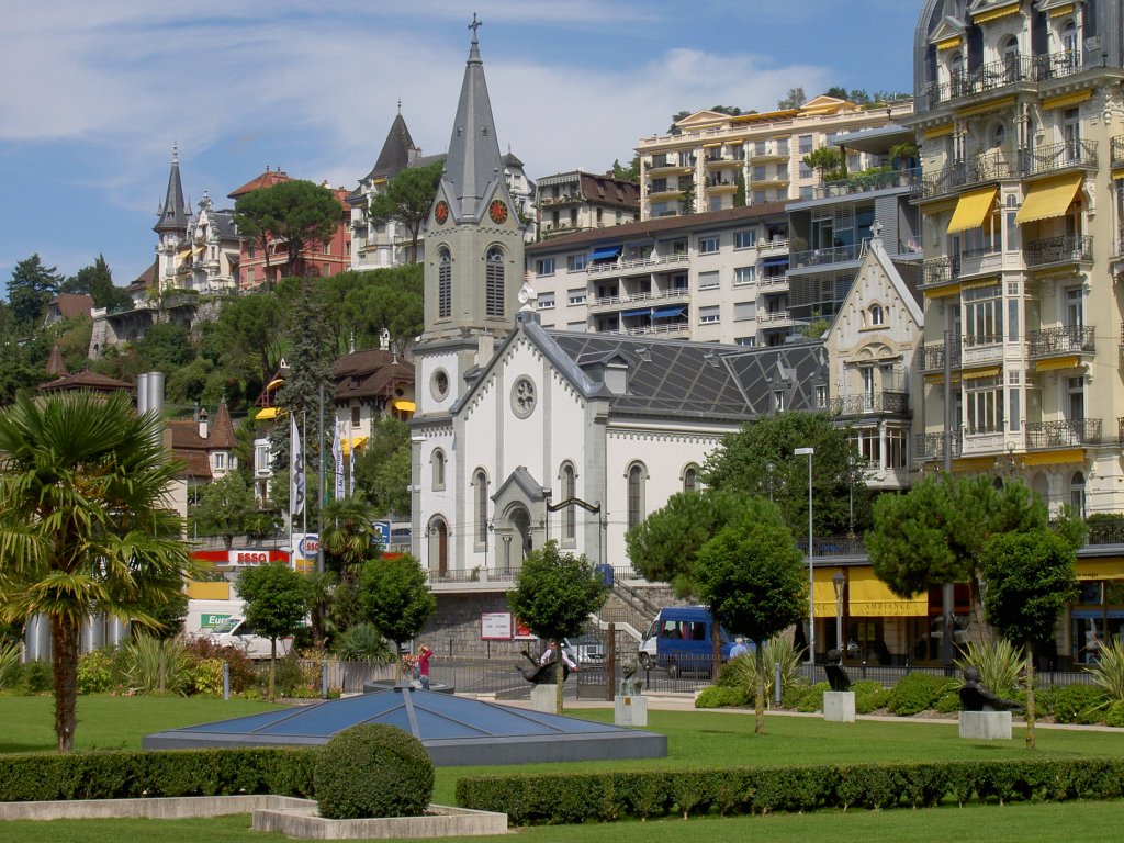Montreux, Neugotische Kath. Kirche, erbaut von 1883 bis 1885 (12.09.2010)