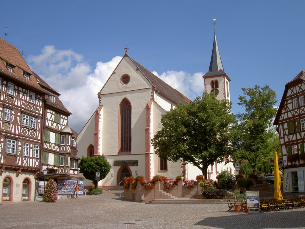 Mosbach, gotische Stiftskirche St. Juliana, erbaut ab 1370, bis 1935 Simultankirche (24.08.2008)