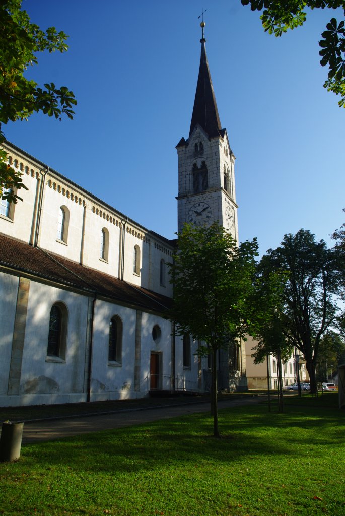 Moutier, Stiftskirche St. Germain, erbaut von 1858 bis 1863 (02.10.2011)