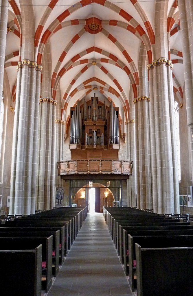 Mhlhausen, Divi-Blasii-Kirche, Blick zur Schuke-Orgel von 1958, Johann Sebastian Bach war hier Domorganist von 1707-08, Mai 2012