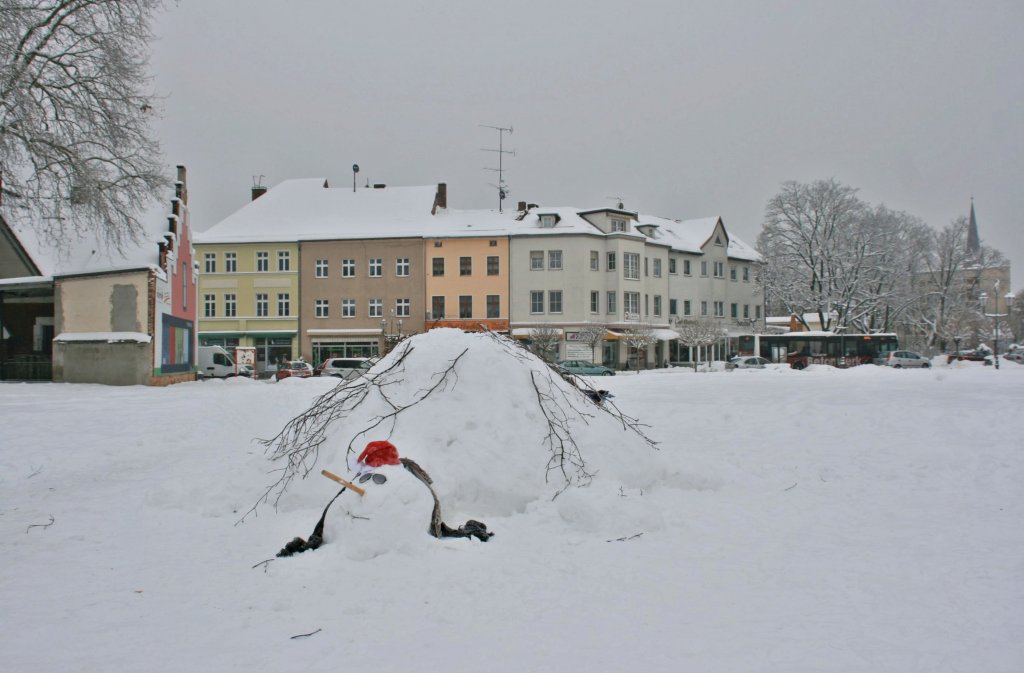 Nach dem das  Geheimnis  um Gubens grten Schneemann am Gubener Dreieck gelftet wurde. Konnte in umittelbarer Nhe eine neue Tierart gesichtet werden, welche schon nach ihrer Entdeckung zur bedrohten Tierart zhlt. Schneeschildkrte  Laura , 29.10.2010