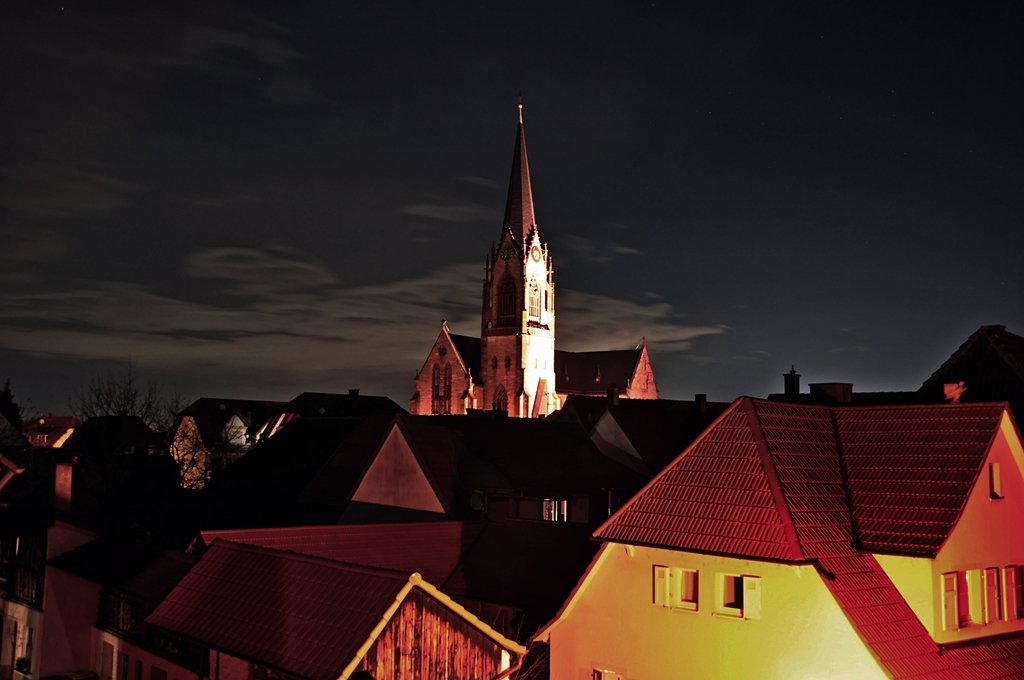 Nacht ber Muggensturm am Rande von Ettlingen