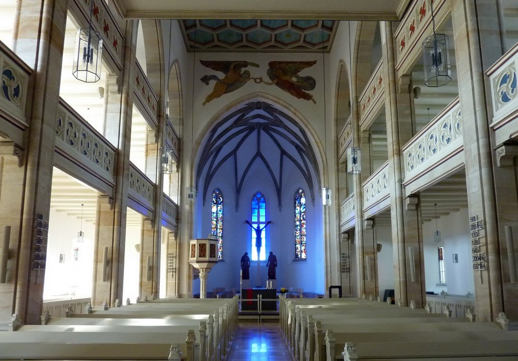 Naila, Innenraum der evangelischen Pfarrkirche, Mai 2012