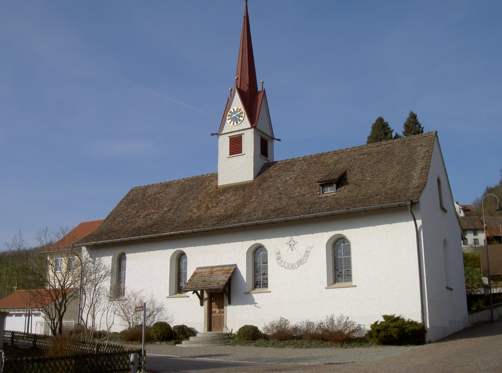 Nussbaumen, Ref. Kirche, erbaut um 1325 mit Fresken der Passionsgeschichte 
(11.03.2011)