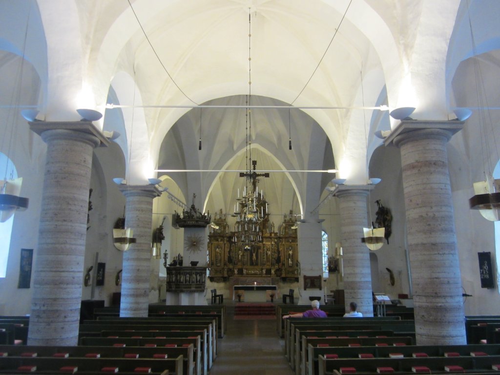 Nykping, Langschiff der Allhelgona Kyrka, Altar von 1674 (10.07.2013)