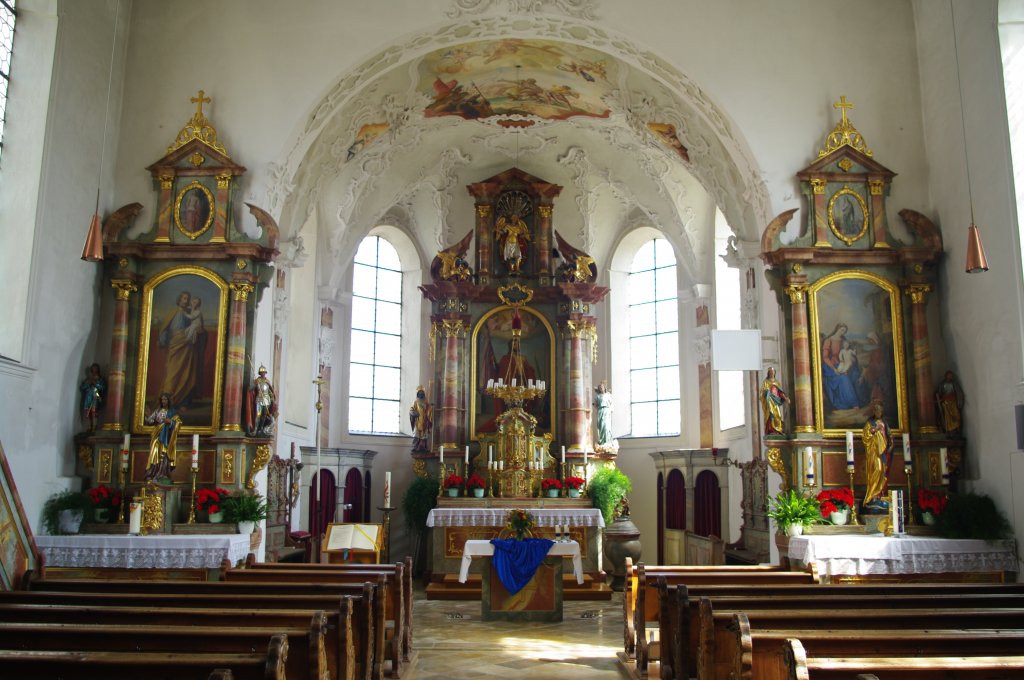 Oberauerbach, Altre der St. Mauritius Kirche von 1753, Landkreis Unterallgu (14.08.2011)