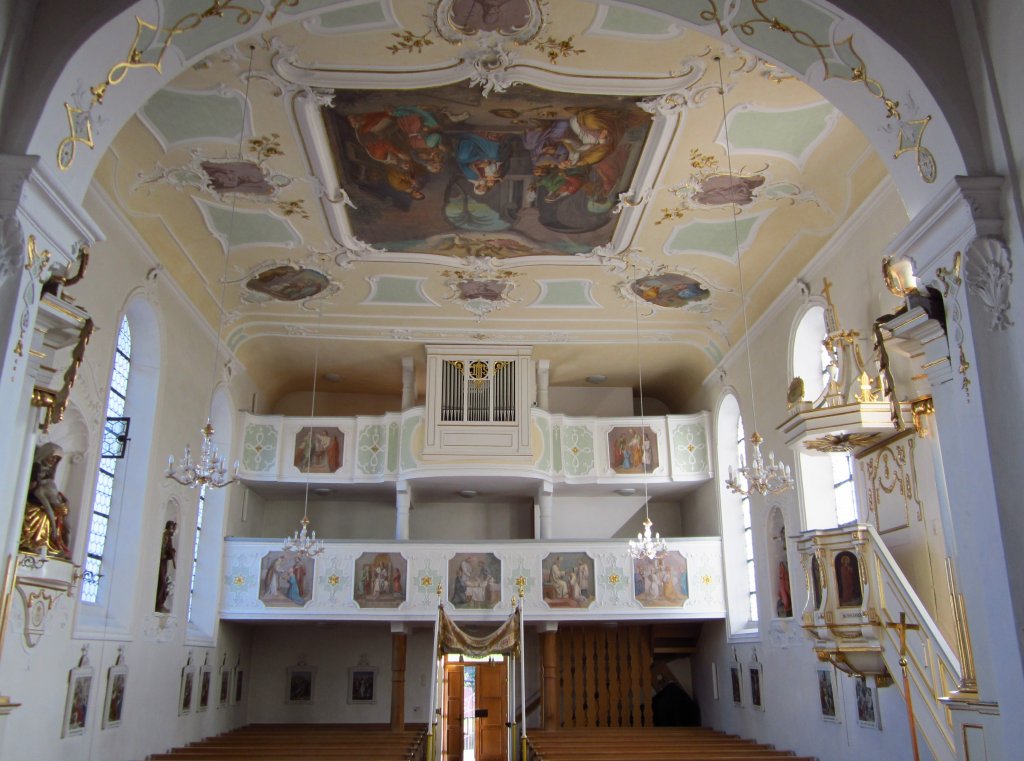 Obergessertshausen, St. Peter und Paul Kirche, Orgelempore (18.07.2012)
