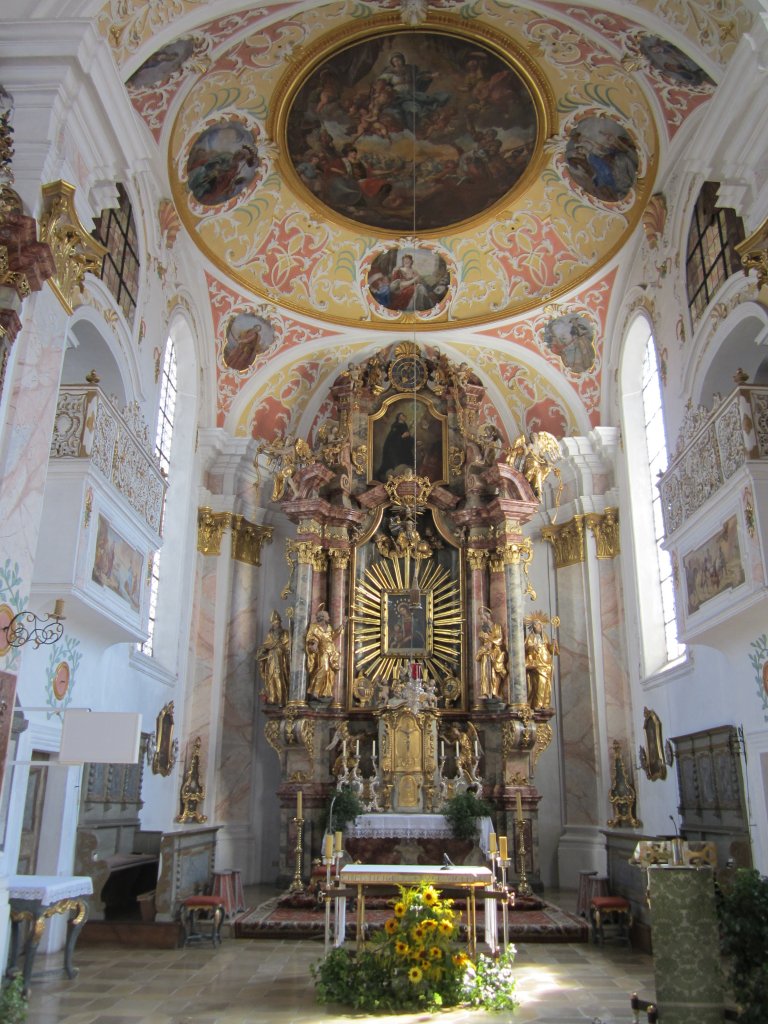 Oberigling, Hochaltar der St. Peter und Paul Kirche, Kreis Landsberg (12.08.2012)